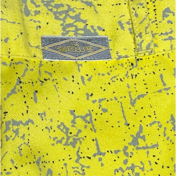 Retro Yellow Grey Splatter Pattern Pleated Deadstock 1980s Pants Via Satellite - Picture 6 of 8